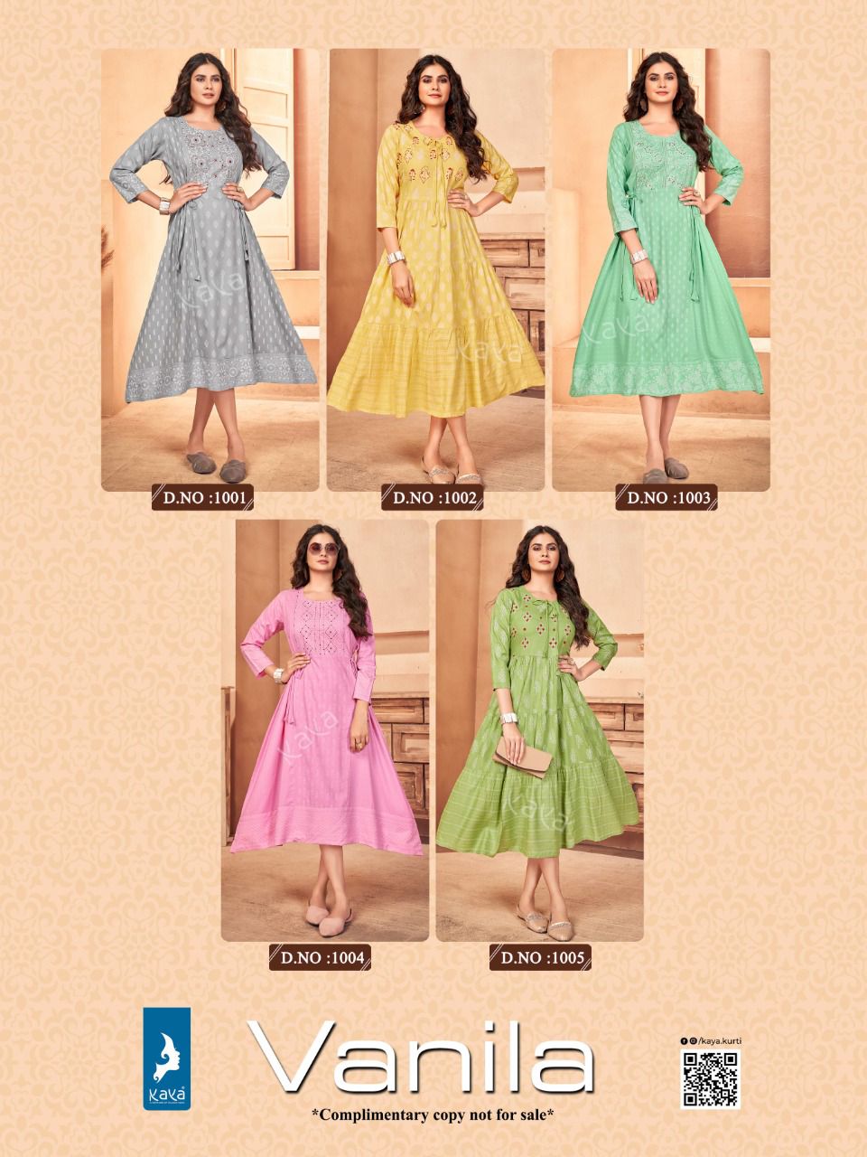 Kaya Vanila New Fancy Wear Rayon Printed Designer Kurti Collection